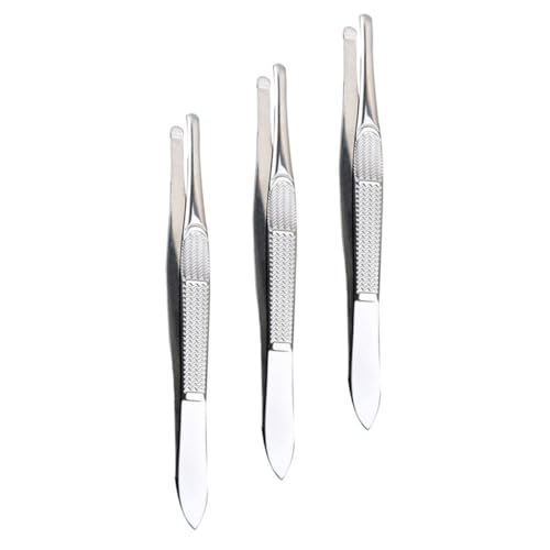 DECOMELODY 3 Piezas Pinza Herramienta Aplicadora De Pestañas Silver Acero Inoxidable