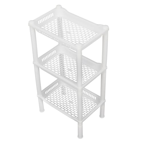BESPORTBLE Étagère de Salle de Bain 3 Niveaux Grosse Taille Blanche Organisateur D’Angle pour Articles de Toilette Plateau de Rangement Polyvalent Cuisine et Salle de Bain