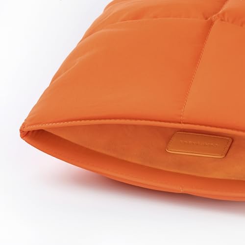 Comfyable Puffy Laptop Sleeve 13 Inch 14 Inch, Quilted Puffer Laptop Carrying Case, Pillow Case Compatible with MacBook Air M4 2025 M3 M2 M1, MacBook Pro M5 Pro/Max, Orange