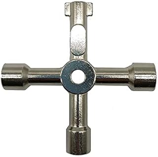 Radiator Key Gas Key Meter Box Key Meter Key Four-Way Multi-Functional Utilities Key Cross Key for Electric Cupboard Cabinet Opening Key (Silver)
