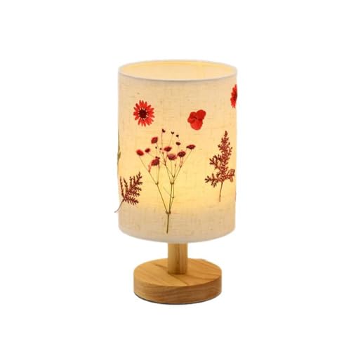 De Lapoll DIY Pressed Flower Table Lamp Kit - Handmade Floral Bedside Night Light with Real Dried Flowers, Wooden Base & Warm LED - Gift for Women, Teens, Girls - Aesthetic Home Decor - 10
