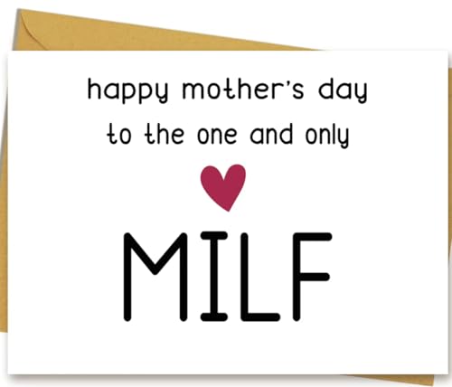 OJsensai Happy Milf Mothers Day Card from Husband, Great Mothers Day Gifts for Wife, Small Mothers Day Card for Girlfriend, Unique Mother’s Day Gift for Her