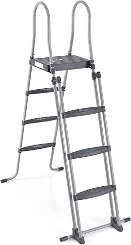 GiantexUK 4 Step Pool Ladder, Above Ground Safety Pedal with Removable Outer Ladder, Steel Non-Slip Swimming Pool Steps