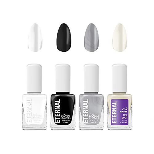 Eternal Matte Lovers Collection – 3 Long Lasting, Fast Dry Colors and 1 Nail Treatment, Matte Top Coat – 13.5 Fluid Ounces Each