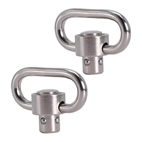 GOODTAC 2PCS 1.25'' Push Button QD Sling Swivel Heavy Duty Quick Detachable_Silver Cover