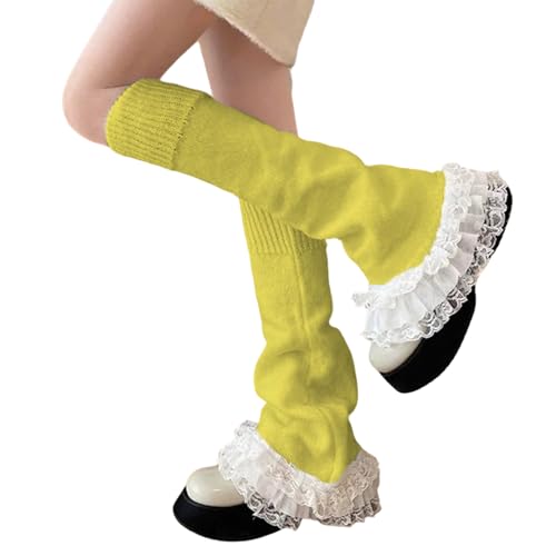 Sexybody Women s Lace Leg Warmers Y2K Kawaii Lolita Leg Warmer Knit White Black Flared Leg Socks Cute for Grils