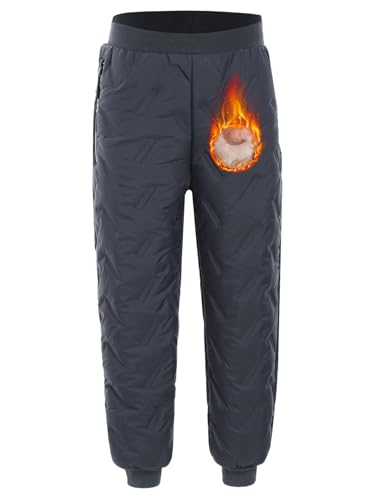 YEAHDOR Kids Boys Girls Warm Fleece Lined Padded Pants Casual Jogger Sweatpants Active Outdoor Trousers