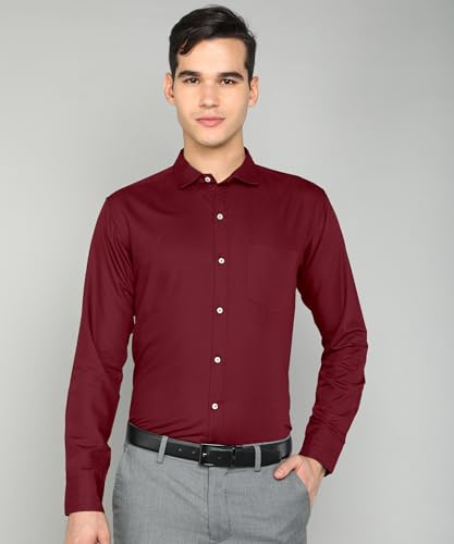 Image of MILDIN Men's Pure Cotton Striped Printed Shirt with Spread Collared Neck Full Sleeve Curved Hemline Button Closure and Regular Fit | Shirt for Man