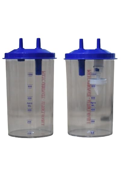 MEDIGUARD Medical Premium Polycarbonate Jar 1L For Suction Machine, Electric Suction Machine Jar 1L, Hospital Use, Clinic Use, Pack Of 2 (B0CSJZKY8L) Amazon Price History, Amazon Price Tracker