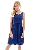 Bearsland Women's Sleeveless Maternity Dress Nursing Breastfeeding Dresses with Pockets