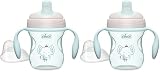 Chicco Semi-Soft Trainer with Bite-Resistant Spout and Spill-Free Lid 7oz. | Removable, Non-Slip Handles | Top-Rack Dishwasher Safe | Easy to Hold Ergonomic Indents | Sage | 6+ months (Pack of 2)