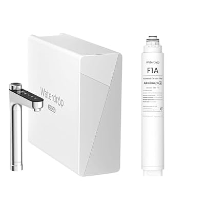 Waterdrop X12-PRO Dual Flow Reverse Osmosis Water Filter, with F1A Alkaline Mineral Filter, Alkaline Mineral, 1200 GPD Tankless RO System, 11-Stage RO Water Filter, Smart Faucet, BPA Free