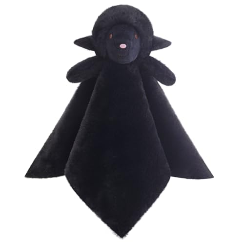 Image of Doindute Baby Black Lamb Soft Stuffed Animal Security Blanket, Plush Sheep Character Lovey Blanket, Baby Shower/Nursery Gift, Newborn Infant Toddler Snuggle Blankie for Girls Boys, 14 Inches