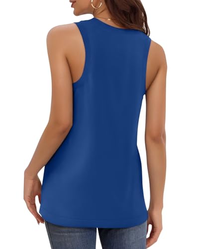 KKJ 3 Pack Womens Tank Tops Workout Summer Vacation Outfits V Neck Loose Sleeveless Blouse Casual Shirts Fall Fashion Clothes