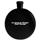 Molandra Products Ice Cream is Cheaper Than Therapy - Drinking Alcohol 5oz Round Flask