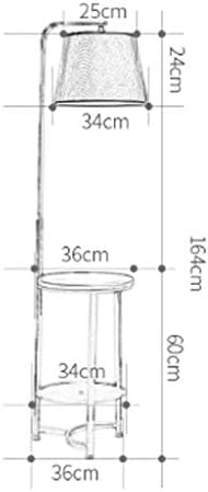 Floor lamp Bedside Floor Lamp With Shelves,Simple Atmosphere Creative Coffee Table Sofa Lamp Indoor Lighting AA+ (Color : White+linen lampshade)