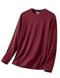 [KEFITEVD] 長袖tシャツ メンズ 大きいサイズ カジュアル 無地 綿 ゴルフウェア インナーシャツ ロンティー 部屋着 ワインレッド 2XL