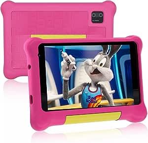 Cheerjoy Kids Tablet 7 inch,Android 12 Tablet for Kids,32GB ROM 128GB Expand, Android Learning Tablet with Proof Case for Toddlers