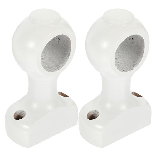 2Pcs Curtain Rod Bracket Drapery Curtain Single Bracket,Wooden Curtain Rods Brackets Curtain Rod Bracket Wall Mount Curtain Pole Rack Holder Curtain Rod Hooks Curtain Rod Brackets (White)