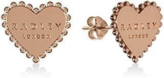 Radley Ladies 18ct Rose Gold Plated Sterling Silver Stud Edge Heart Shape Earrings RYJ1126