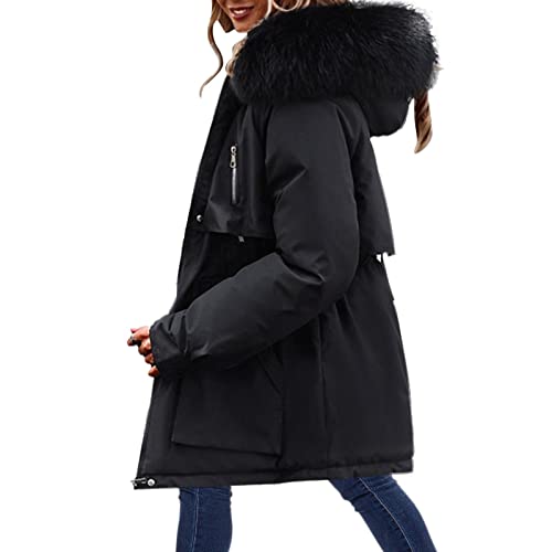 Manteau hiver grande taille pour femme avec col revers élégant et manches longues