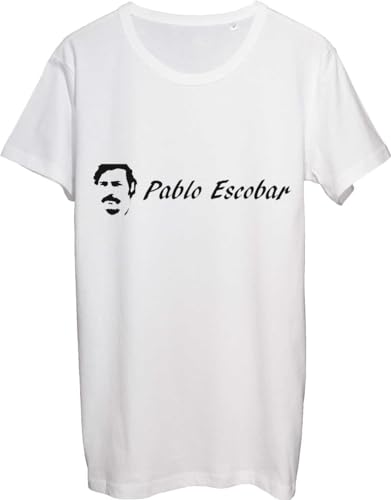 T-Shirt Uomo Pablo Escobar Logo bnft Bianco, bianco, M