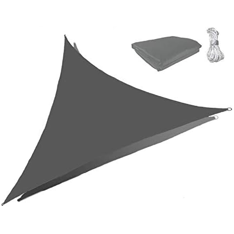 Sunnykud Triangle 3.6x3.6x3.6m Grey Waterproof Sun Shade Sail Triangle Canopy Perfect for Outdoor Garden Patio Permeable UV Block Fabric Durable Outdoor Cover