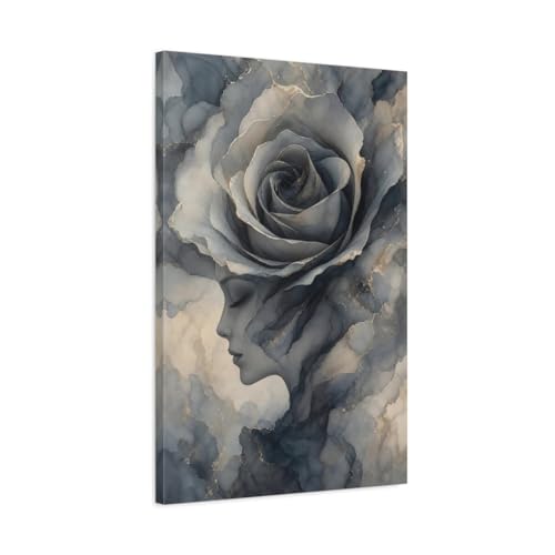 Toile rose bleue et or abstrait 50x75 cm pour décoration salon moderne