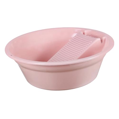 Fxzqgnh Washboard Basin Clothes Hand Wash Board Laundry Basin Portable Washboard Easy Carry PP Material Suitable for Apartment Outdoor Home, Pink