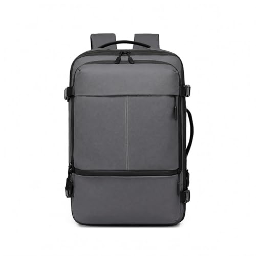 Sac à dos compression extensible gris pour déplacement professionnel et trajets