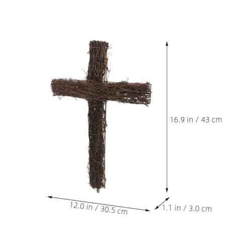Cruz de Ratán Marrón Operitacx: 3 Decoraciones Seguras para Exteriores 2