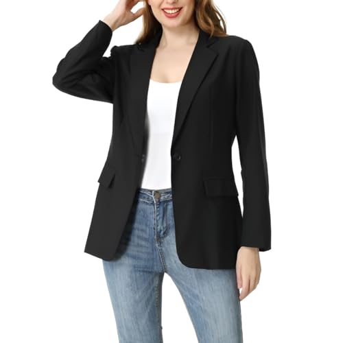 S7 Womens Casual Black Blazers Open Front Long Sleeve Notch Lapel Suit Jackets Blazer for Business Formal Office Wear3