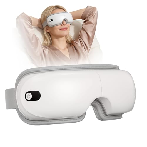Ekmoey Augenmassagegerät mit Wärme,Vibration & Kompression,Elektrische Augenmassagebrille zur Augenentspannung bei Bildschirmarbeit,Lesen & vor dem Schlafen,Geschenk für Frauen & Männer