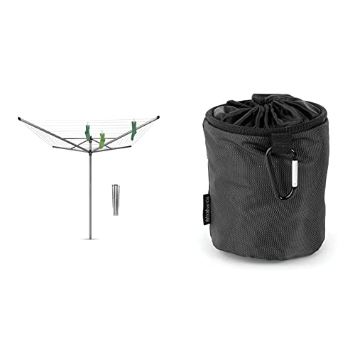 Brabantia Lift-O-Matic Tendedero de Jardín con Soporte, Acero Ino...