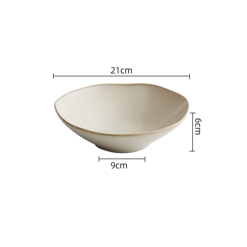 Miski do zupy ceramiczna miska ramen domowa miska do zupy beżowa miska śniadaniowa nadaje się do zupy, makaronu, makaronu, obiadu miski (S)