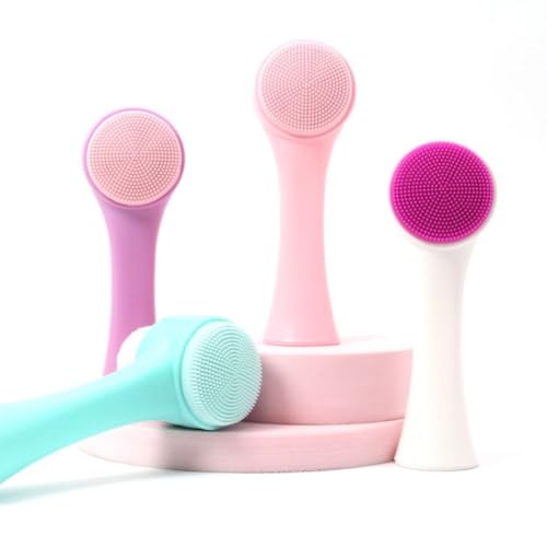 Escova De Limpeza Facial 2 em 1 Silicone Com Esponja de Massagem Para Skin Care Cuidado Facial Limpe
