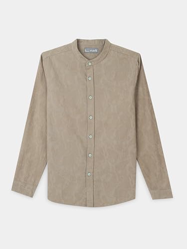 Image of StitchX Men's Full Sleeve Mandarin Collar Jacquard Shirt