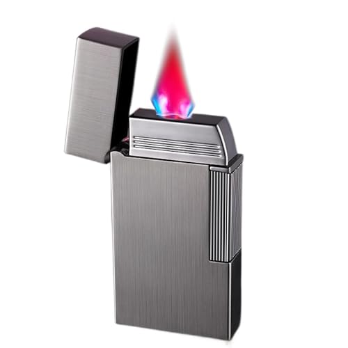 Briquet classique en métal durable et rechargeable au butane