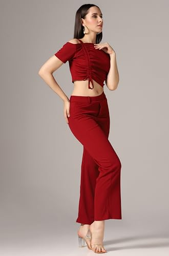 Image of TOPLOT co ord Set for Women Solid Top and Bottom
