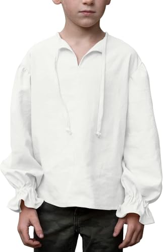 Camisa de disfraz de pirata para niños 10-12 años