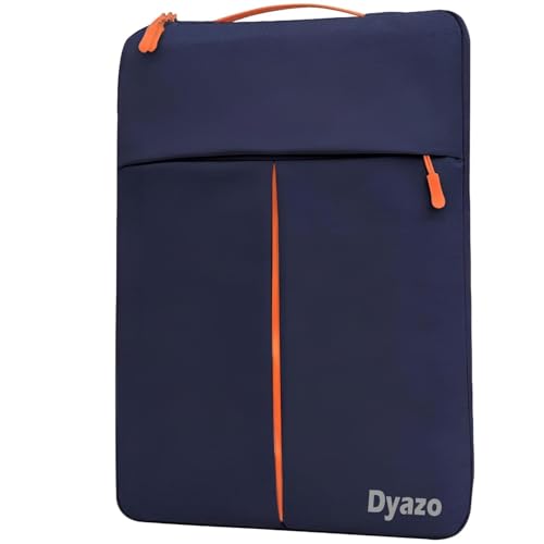 Dyazo 15.6 Inch Laptop Sleeve Bag | Protective Water Resistant Case with Handle & Front Pocket | Laptop Bag Cover Compatible for MacBook, HP, Dell, Lenovo, Acer, ASUS & Other Notebooks (Blue & Orange)