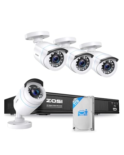 ZOSI H.265+ Full 1080p Home Security Camera System Outdoor Indoor, 5MP-Lite CCTV DVR 8 Channel with...