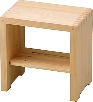 IPPINKA Japanese Hinoki Square Bath Stool, Tall 11.8", Made in Japan