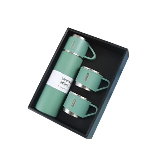 KIT Garrafa Térmica Com 3 Xícaras de Aço Inoxidável Com Isolamento a Vácuo 500ml Para Bebida Quente