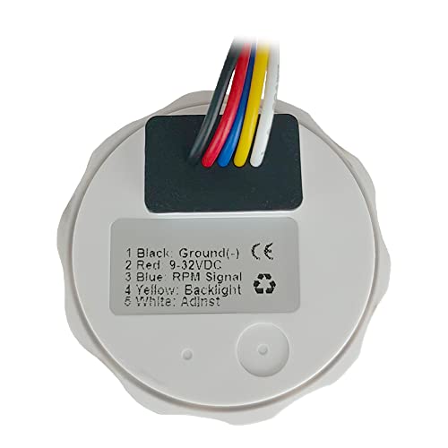 ELING 52 mm Universal Drehzahlmesser 3000 U/min Drehzahlmesser mit 7-farbiger Hintergrundbeleuchtung für Gabelstapler Traktoren