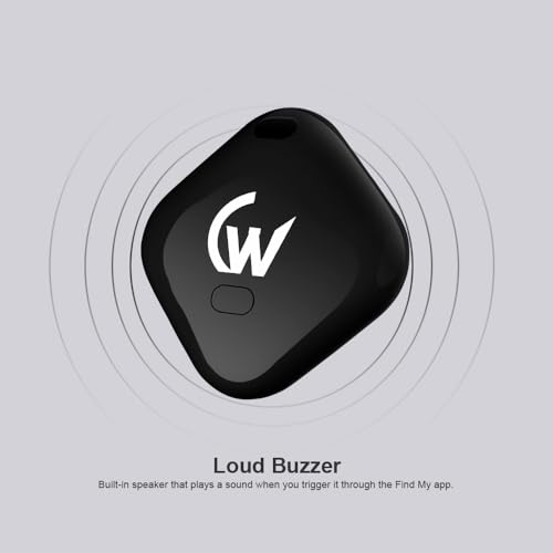 Image of Air Tag for Apple with Loud Buzzer, Works with Apple Find My(No App Required), Worldwide Tracking for Keys, Wallets, Luggage, Pets and More, No Sim Needed, Replaceable Battery(Black)
