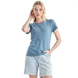 Merino Protect 100% Merino Wełna T-Shirt Damski Z Okrągłym Dekoltem Krótki Rękaw Odzież Podstawowa Antyodorowa Nadająca Się Do Podróży I Trekkingu T-Shirt