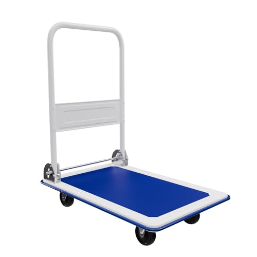 Tronitechnik® Transportwagen Plattformwagen klappbar - mit Lenkrollen 150 kg Tragkraft mit Antirutschbeschichtung - Ladefläche 72x48 cm - Paketwagen