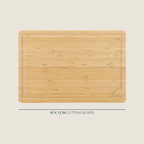 Tabla de cortar de bambú rectangular 45.7x30.5 cm con ranura miniatura 3