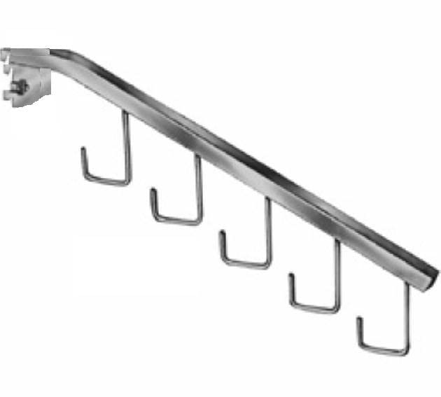 Store Display Fixtures 3 Pack 5 Hook Waterfall Displays for 1/2" Wall Standards
